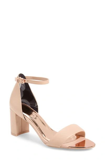 Shop Ted Baker Shea Ankle Strap Sandal In Nude Leather