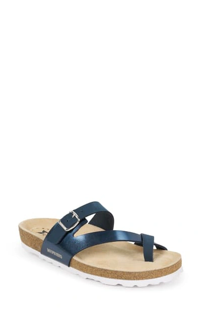 Shop Mephisto Nalia Slide Sandal In Navy Patent