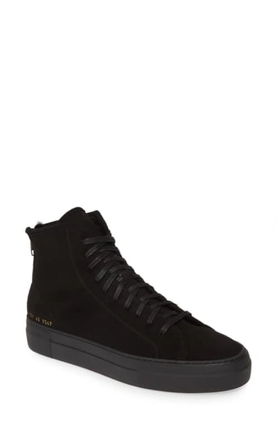 Shop Common Projects Tournament Genuine Shearling Sneaker In Black