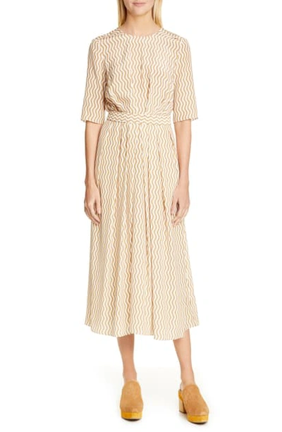 Shop Rachel Comey Eleatic Silk A-line Dress In Khaki