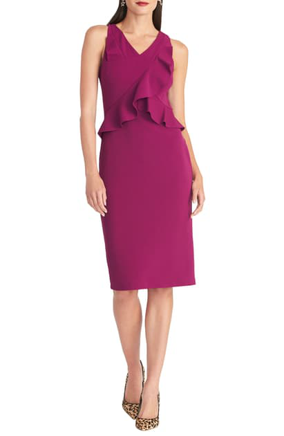 rachel roy ruffled sheath dress