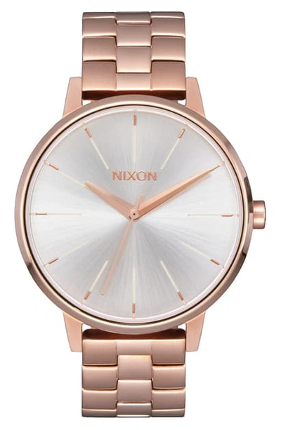 Shop Nixon 'the Kensington' Bracelet Watch, 37mm In Rose Gold/ White