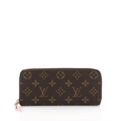 Pre-owned Louis Vuitton  Wallet Clemence Monogram Rose Ballerine