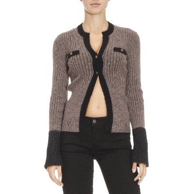 Shop Pinko Grey Wool Cardigan