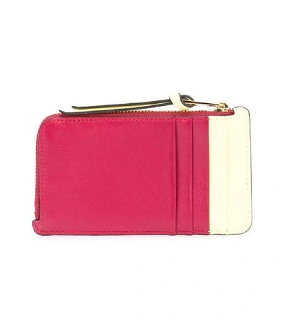 Shop Loewe Leather Color Block Zip-around Wallet In Pink