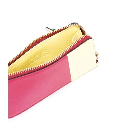 Shop Loewe Leather Color Block Zip-around Wallet In Pink