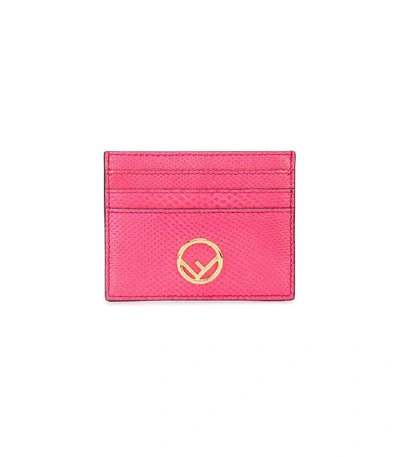 Shop Fendi Ff Logo Card Holder In Pink