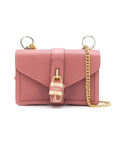 Shop Chloé Dusty Pink Aby Padlock Bag