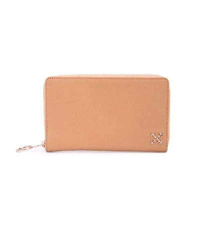 Shop Off-white Zip-around Purse In Neutral