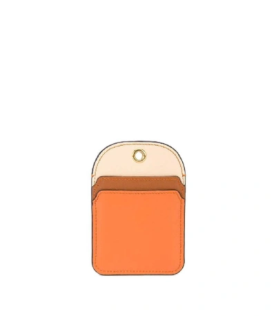 Shop Chloé Chain Strap Card Holder In Orange