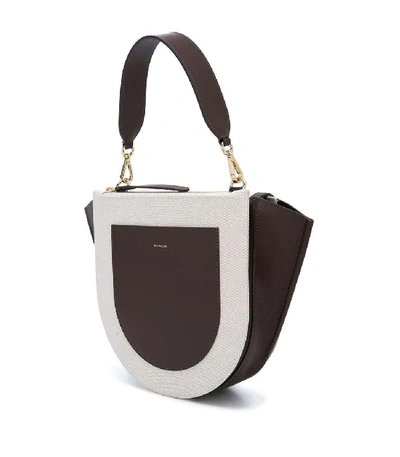 Shop Wandler Canvas And Leather Medium Hortensia Bag In White