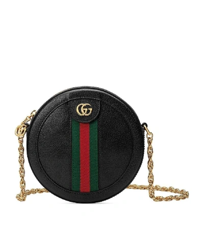 Shop Gucci Ophidia Mini Round Camera Bag In Black