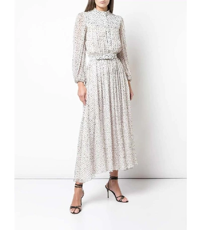 Shop Adam Lippes Speckle Print Chiffon Maxi Dress In White