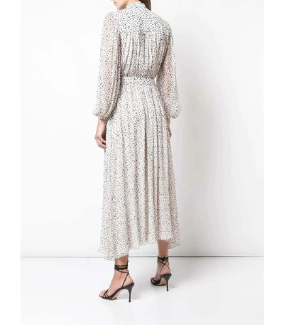 Shop Adam Lippes Speckle Print Chiffon Maxi Dress In White