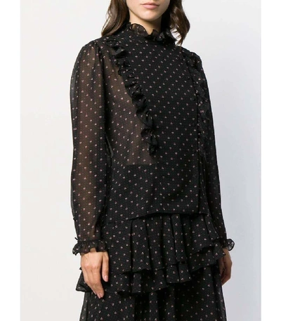 Shop Alexa Chung Orléans Ruffled Blouse In Black