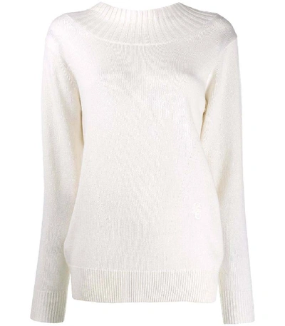 Shop Chloé Cutout Back Sweater In White