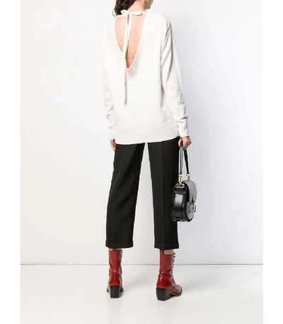 Shop Chloé Cutout Back Sweater In White