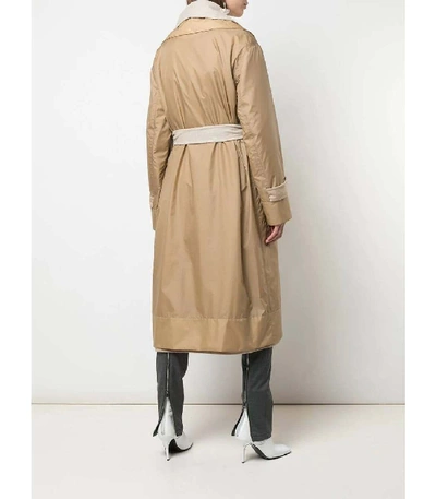 Shop Loewe Belted Double-layer Coat In Neutral