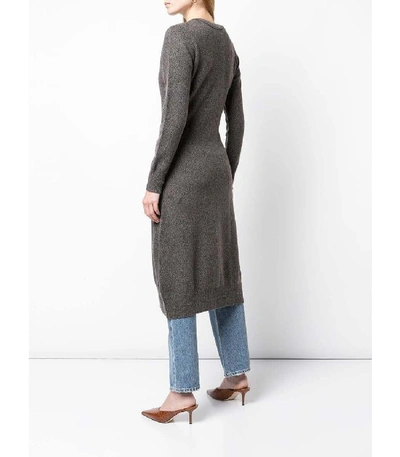 Shop Alexandra Golovanoff Grey V-neck Knit Dress