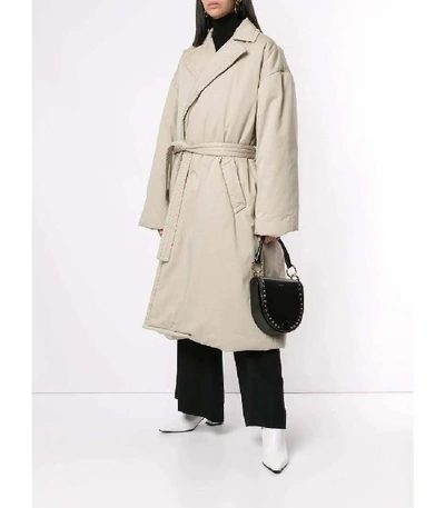 Shop Balenciaga Padded Trench Coat In Neutral