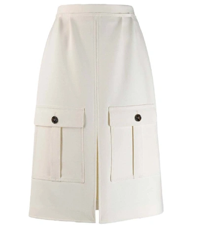 Shop Chloé White Front Slit Skirt