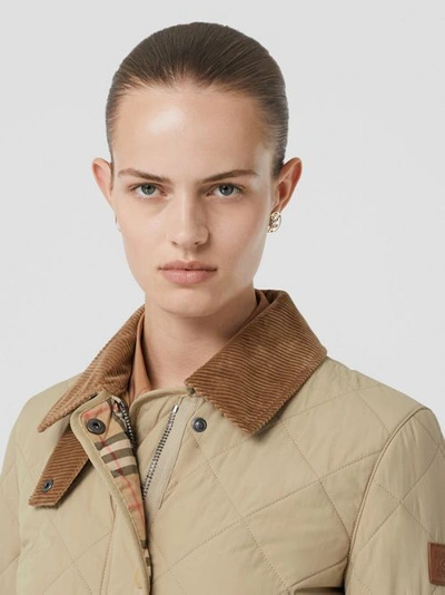 Shop Burberry Quilted Thermoregulated Barn Jacket In Honey