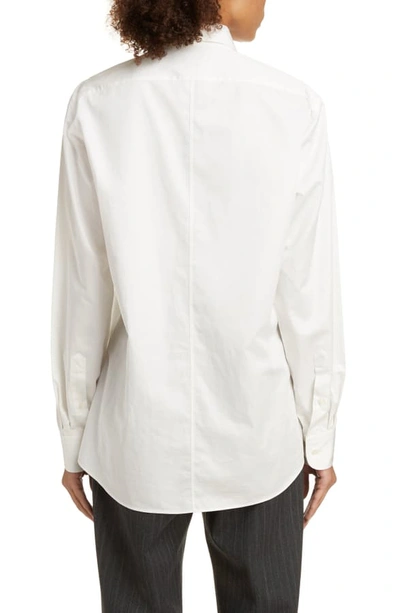 Shop Dries Van Noten Clavelly Rose Print Cotton Shirt In White