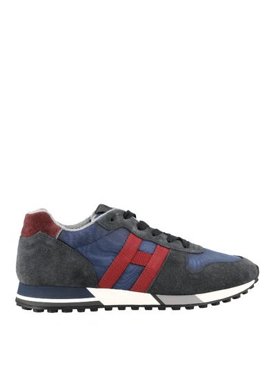 Shop Hogan H383 Retro Running Sneakers In Blue