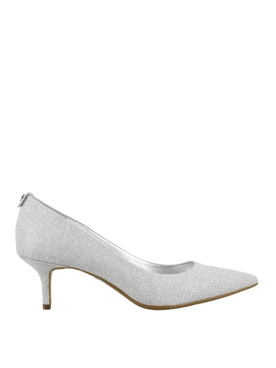 Shop Michael Kors Mk Flex Kitten Glitter Pumps In Silver