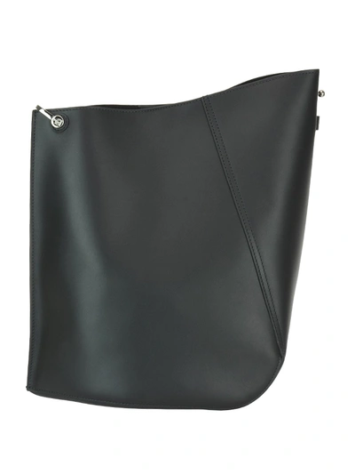 Shop Lanvin Asymmetric Leather Bag In Black