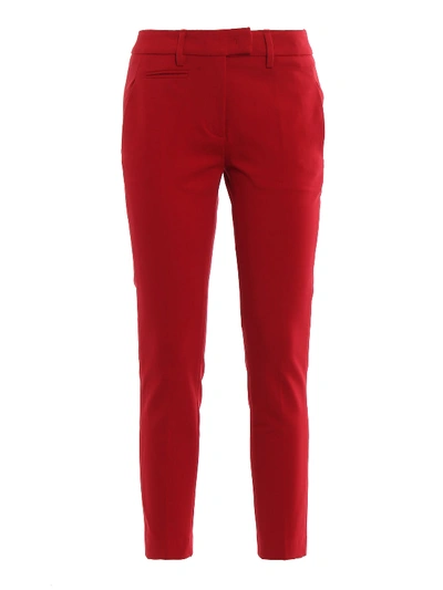 Shop Dondup Perfect Compact Jersey Trousers In Red