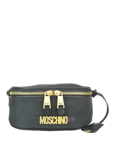 Shop Moschino Logo Lettering Belt Bag In Black