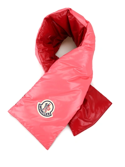 Shop Moncler Two-tone Padded Scarf In Pink