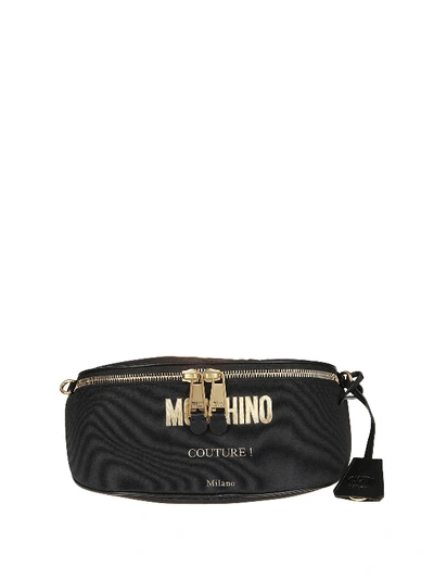 Shop Moschino Couture Nylon Belt Bag In Black
