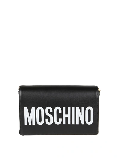Shop Moschino Logo Lettering Nappa Cross Body Bag In Black