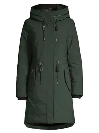 Shop Mackage Beckah Hooded Down Coat In Green