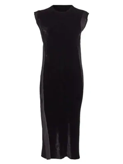 Shop Helmut Lang Velvet Shift Dress In Black