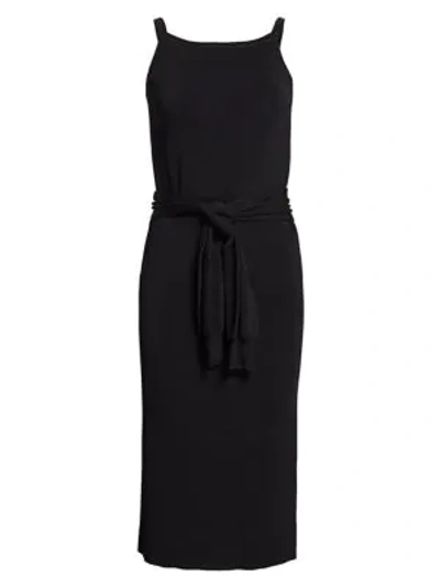 Shop Helmut Lang Tie-waist Tank Dress In Black