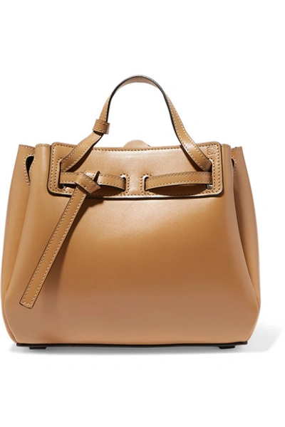 Shop Loewe Lazo Mini Leather Tote In Beige