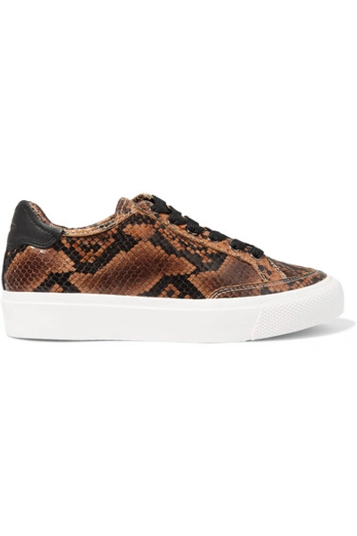 Shop Rag & Bone Army Snake-effect Leather Sneakers In Snake Print