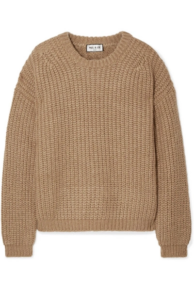Shop Paul & Joe Malicieux Ribbed-knit Sweater In Camel
