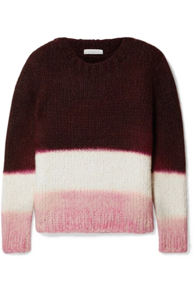 Shop Gabriela Hearst Net Sustain Lawrence Color-block Cashmere Sweater In Merlot