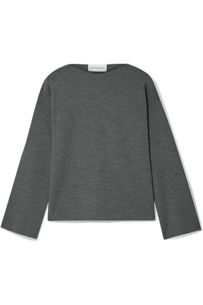 Shop Mansur Gavriel Wool Sweater In Charcoal