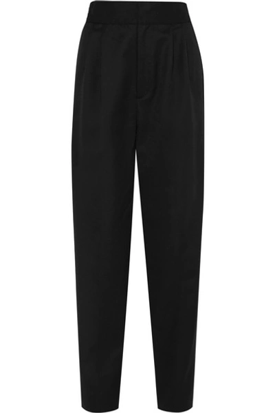 Shop Ambush Intarsia-trimmed Wool-twill Pants In Black