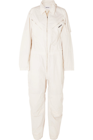 white canvas jumpsuit