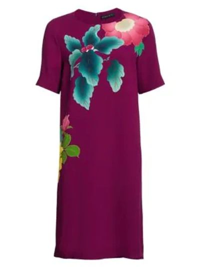 Shop Etro Japanese Floral T-shirt Dress In Pink