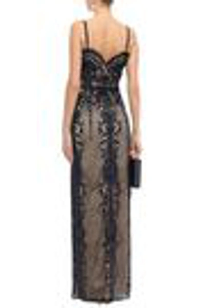 Shop Catherine Deane Macramé Lace Gown In Navy