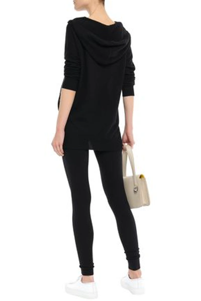Shop N•peal Mélange Cashmere And Silk-blend Leggings In Black