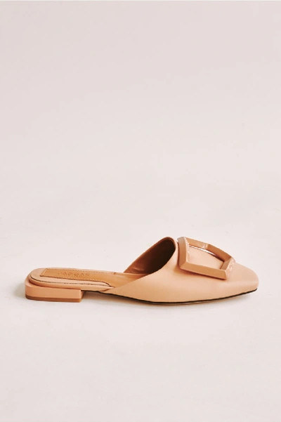 Shop Jaggar Ornament Leather Flat In Amberlight