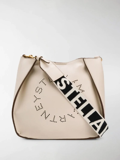 Shop Stella Mccartney Stella Logo Crossbody Bag In White